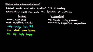 General Grammar Concept Lexical amp Grammatical Words [upl. by Herring]