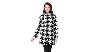 A by Adrienne Landau Houndstooth Print Faux Fur Coat [upl. by Oirottiv714]