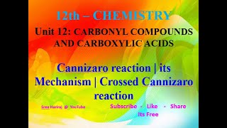 Cannizaro reaction  its Mechanism  Crossed Cannizaro reaction  in Tamil  12th Chemistry [upl. by Erlinna]