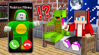 Why Creepy ROBLOX MIKEY CALLING to JJ and MIKEY at Night  Minecraft Maizen [upl. by Cardie]