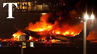 LIVE Japan Airlines A350 airplane explodes at Tokyo airport [upl. by Jared]