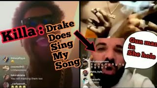 Drake singing Trinidad killa Song Gun Man In She Hole [upl. by Attesoj]