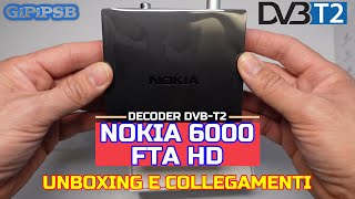 Nokia 6000FTA HD Decoder Digitale Terrestre DVBT2  unboxing amp collegamenti ASMR [upl. by Davine]