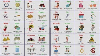 150 Common Homographs  Confusing Words with the Same Spelling but Having More than One Meaning [upl. by Autumn]