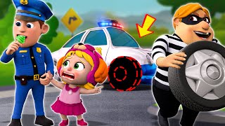 Monster Police Truck Chase Thief ⚡️  Police Officer Song 🚨  NEW ✨ Funny Nursery Rhymes [upl. by Brewer687]