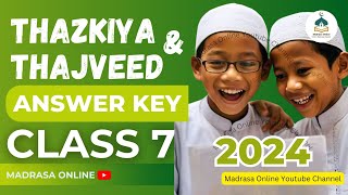 Madrasa Online  Class 7 Thajveed amp Thazkiya  Answer key 2024 Half Yearly Examination  തസ്കിയ [upl. by Hersh]