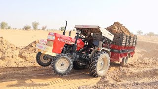 Swaraj 855 FE Tractor Trolley Full Weight Loaded Tractor Stopped While Climbing [upl. by Eudoca]