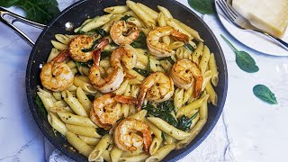 Shrimp and Spinach Penne Pasta [upl. by Anelrats609]