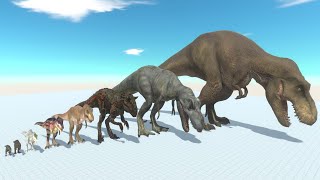 TREX OF EVOLUTION Strongest Dinosaur Size Comparison Tyrannosaurus Rex VS Godzilla Jurassic World [upl. by Miller]