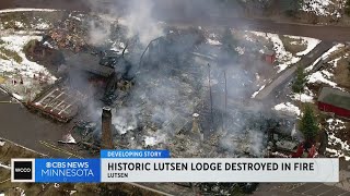 Historic Lutsen Lodge destroyed by fire [upl. by Eisenberg]