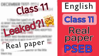 Class 11 English December Bimonthly 2024 Real Paper Leaked Punjab Board pseb [upl. by Eekorehc]