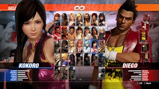 Kokoro VS Diego  Dead OR Alive 6 [upl. by Ahsad]