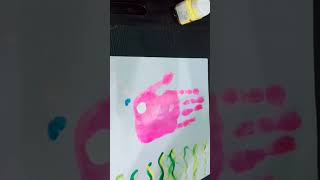 quotFish Hand 🖐️Printing Art  Fun Art Activity😊quot handpainted art activity [upl. by Burrton]