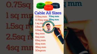 Cables all size chart  Wire size chart  Cable Size list [upl. by Edlihtam147]