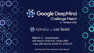 Match 2  Google DeepMind Challenge Match Lee Sedol vs AlphaGo [upl. by Maurita]