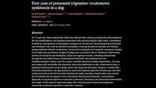 27 First case of presumed trigeminooculomotor synkinesis in a dog [upl. by Leirad]