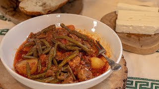 A Delicious Greek Stew with String Beans amp Lamb Fasolakia me Arni [upl. by Astrahan]