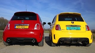 Abarth 500 vs Abarth 695 Biposto Record  Revs [upl. by Haughay]