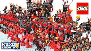 Epic LEGO Nexo Knights Lava Monsters Army Build w Jestro General Magmar Lavaria [upl. by Ardnusal]