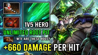 WTF Unlimited Root 1v5 Monster Underlord 660 Damage Per Hit Max Atrophy Aura Dota 2 [upl. by Cilo502]