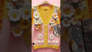 embroidery crochet sweatercrochet cardigan for womencrochetfashiontrendingshortvideo [upl. by Aihsyn707]