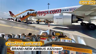 TRIP REPORT  PEGASUS AIRLINES “BRANDNEW” Airbus A321neo  Istanbul SAW to Milan Bergamo [upl. by Ahsined]