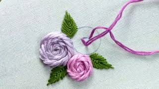 Rambler rose stitch hand embroidery knottytutorial [upl. by Hendrika]