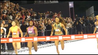 Gabby Thomas upset by Brittany Brown in 200 meters at Athlos NYC [upl. by Yramesor]