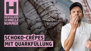 Schnelles SchokoladenCrêpes mit Quarkfüllung Rezept von Steffen Henssler [upl. by Aedrahs673]