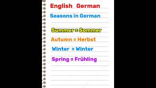 Seasons in Germany in German vocabulary germanlearning germanlanguage language learngerman [upl. by Penni]