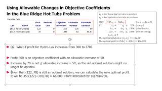 3 Sensitivity Analysis for LP  Using Allowable Changes in Objective Coefficients [upl. by Friedland]