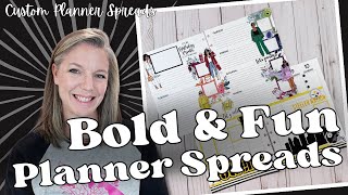 Bold amp Fun Planner Spreads  Custom Planner Spreads [upl. by Aneelas]