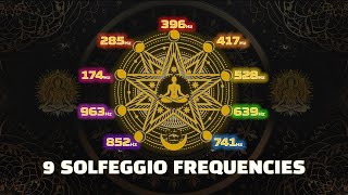 All 9 Solfeggio Frequencies ☯ SUPER POSITIVE Healing Energy ☯ HEALING MUSIC DEEP SLEEP BLACK SCREEN [upl. by Ihtraa]