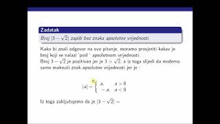 Matematika 1r SŠ Apsolutna vrijednost realnog broja [upl. by Chuck]