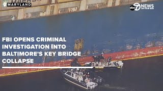 FBI agents onboard ship that struck Baltimores Key Bridge as they investigate collapse [upl. by Emmuela]