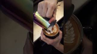 How to make latte art 2024 Barista 🌿🕊️shorts coffee latte barista status live love [upl. by Brinna263]