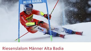 Ski Alpin Mens giant Slalom II Alta Badia 2run Highlights 2023 [upl. by Ilowell]