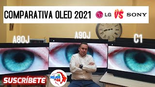 Sony A90J vs Sony A80J vs LG C1  Comparativa TV OLED 2021 CINE [upl. by Tnecnivleahcim]