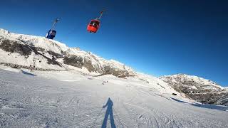 Livigno Monte della Neve blue red run highest station 2022 [upl. by Aliekahs]