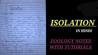 ISOLATION IN HINDI isolationnotes genetics zoology bsczoology ZOOLOGYNOTES vbu bbmku skmu [upl. by Navlys]