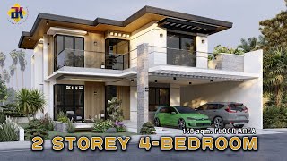 HOUSE DESIGN 2 Storey 4Bedroom  95x10m 158 sqm  Exterior amp Interior Animation [upl. by Draillih461]