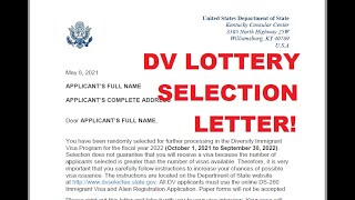 DV Lottery Selection Letter [upl. by Uwkuhceki778]