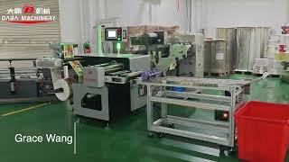 DABA High Speed Servo Motor Control A4 Paper Adhesive Label Sheeting Machine With Conveyor [upl. by Nnaoj]