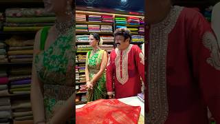 Balakrishna amp Meenakshi Chaudhary snapped at Vaarahi Silks Store launch [upl. by Darn]