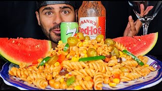 ASMR Mukbang  High Protein amp Fiber Pasta Salad Juicy Watermelon Slices [upl. by Eirak438]