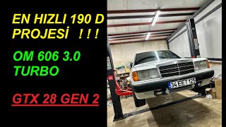 190D 30 TURBO OM606 W201 EN HIZLI 190D DUMANSIZ DİZEL PROJESİ [upl. by Acnalb]