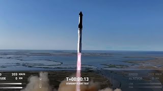 Replay SpaceX Starship launches on 6th flight booster splashes down in Gulf [upl. by Eryt]