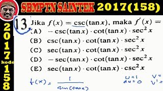 SBMPTN 2017saintek pembahasan  matamatika ipa no 13 turunan trigonometri [upl. by Annaeoj]