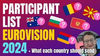 EUROVISION 2024 Participants list revealed  What each country should send [upl. by Gorden]