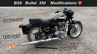 Royal Enfield Bullet 350 Standard Modification 🔥 Long Bottle Silencer For Bullet [upl. by Ahto365]